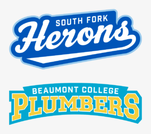 Mascots: Herons and Plumbers Team Logo