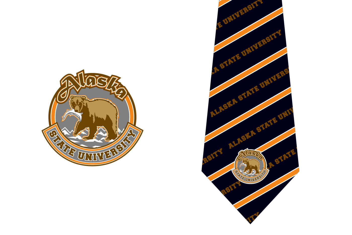 college tie and patch graphics
